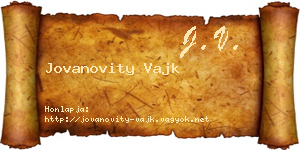 Jovanovity Vajk névjegykártya